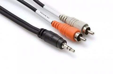 Hosa Stereo 3.5 mm (M) TRS to Dual RCA - 10 foot