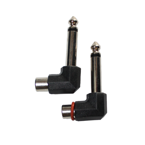 Link Audio Solutions Fixed Adapters AA45 90° RCA Female to Mono 1/4" Male, Set of 2