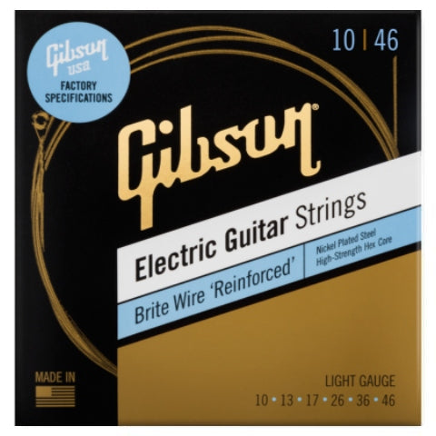 Gibson Brite Wire Reinforced Electric Guitar Strings - Light, 10-46