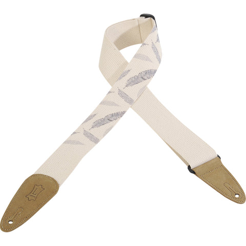 Levy's 2" Urban Print Cotton Guitar Strap - Tan/Feathers