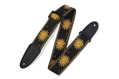 Levy's MPJG MPJG '60s Sun Polyester Guitar Strap - Black/Yellow
