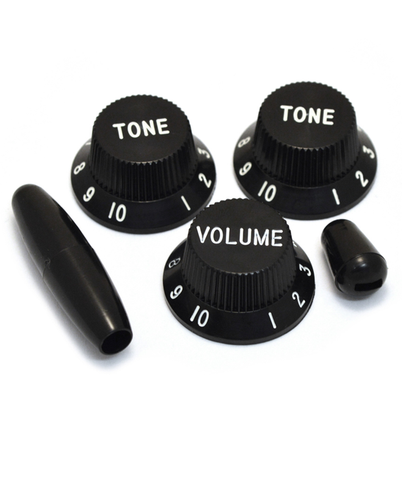 All-Parts Black Knob Set for Stratocaster