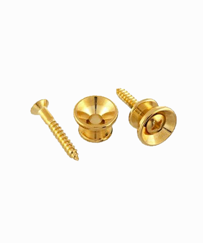 All-Parts Gold Strap Buttons With Screws (2 Pack)