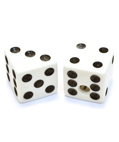 All-Parts White Dice Knobs with Set Screws (2 Pack)