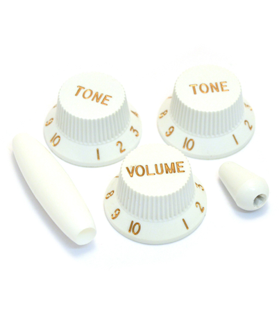 All-Parts White Knob Set for Stratocaster