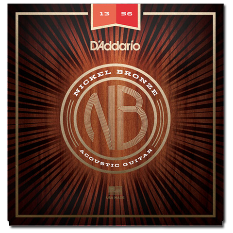 D'Addario NB1356 Nickel Bronze Acoustic Guitar Strings, Medium