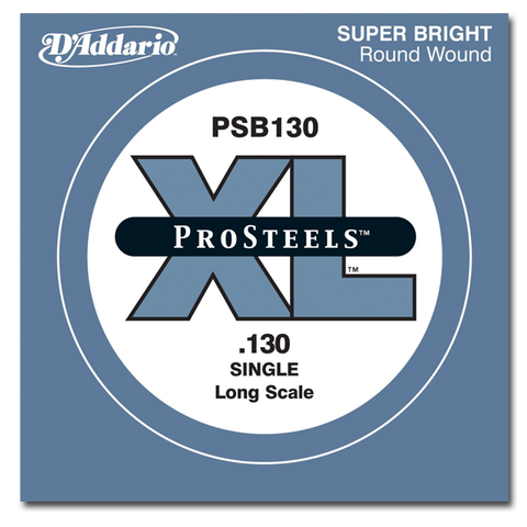 Electric - D'Addario PSB130 ProSteels Bass Guitar Single String, Long Scale