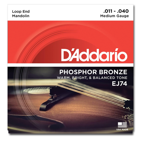 Mandolin - D'Addario EJ74 Phosphor Bronze Mandolin Strings, Medium