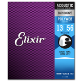 Elixir Strings 11100 Polyweb 80/20 Bronze Acoustic Guitar Strings, Medium