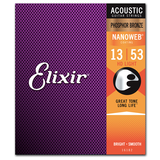 Elixir Strings 16182 Nanoweb Phosphor Bronze HD Acoustic Guitar Strings, HD Light