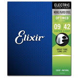 Elixir Strings 19002 Optiweb Coated Nickel Plated Steel Electric Guitar Strings, Super Light