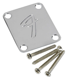 Fender Chrome 70's Stamped "F" Neck Plate with 4 Screws