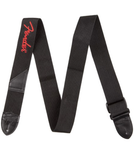 Fender 2" Poly-Webbing Logo Strap, Black with Red Lettering