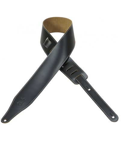 Levy's 2.5" Leather Guitar Strap, Black (L-DM17-BLK)