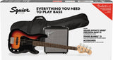 Squier Affinity PJ Bass Pack w/Rumble 15, Gig Bag - 3-Colour Sunburst