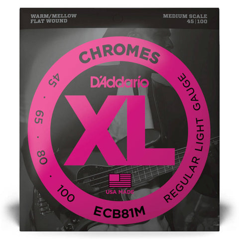 Electric - D'Addario ECB81M Chromes Medium Scale Bass Strings, Light