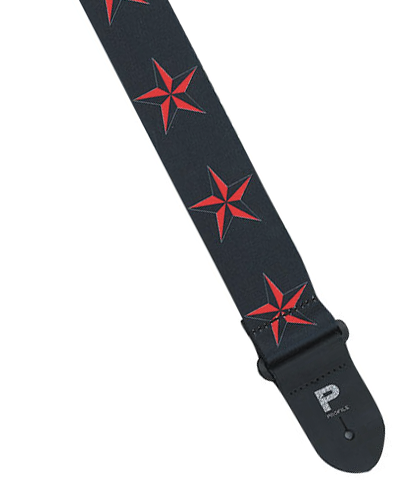 Profile 2" PGS400-RS Polyester Guitar Strap, Red Star