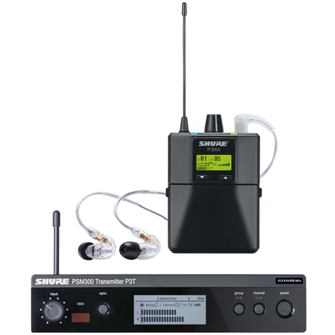 Shure P3TRA215CL-GL20 Wireless Personal In-Ear Monitoring System with Transmitter, Bodypack Receiver and Earphones